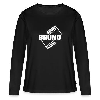 Cadeau pour Bruno - T-shirt manches longues Premium bio Femme - noir - Devant - Julia (174cm)