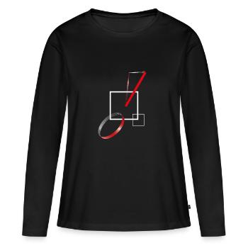 Geometry Seventy - Frauen Premium Bio Langarmshirt - Schwarz - Vorne - Julia (174cm)