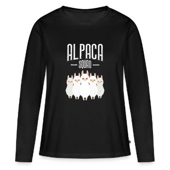 Alpaca Squad - T-shirt manches longues Premium bio Femme - noir - Devant - Julia (174cm)