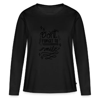 Smile - Women's Premium Organic Long Sleeve Shirt - black - Front - Julia (174cm)