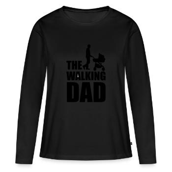 The walking dad - T-shirt manches longues Premium bio Femme - noir - Devant - Julia (174cm)