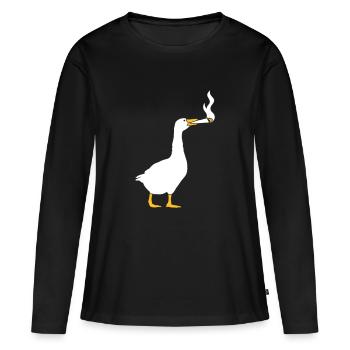 Joint Weed Gans - T-shirt manches longues Premium bio Femme - noir - Devant - Julia (174cm)