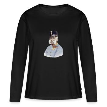 L’empereur François-Joseph - T-shirt manches longues Premium bio Femme - noir - Devant - Julia (174cm)