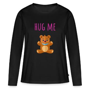 Hug Me ! - T-shirt manches longues Premium bio Femme - noir - Devant - Julia (174cm)