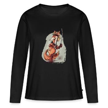 Katana Fox - Women's Premium Organic Long Sleeve Shirt - black - Front - Julia (174cm)