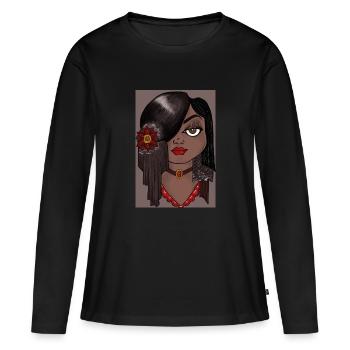 Bella Donna noir - T-shirt manches longues Premium bio Femme - noir - Devant - Julia (174cm)