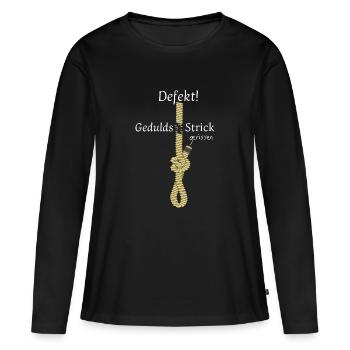 Defekt - Frauen Premium Bio Langarmshirt - Schwarz - Vorne - Julia (174cm)