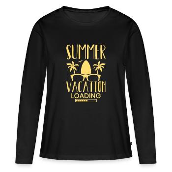 Sommerurlaub Loading - Frauen Premium Bio Langarmshirt - Schwarz - Vorne - Julia (174cm)