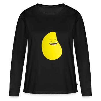 Poignée coquine - T-shirt manches longues Premium bio Femme - noir - Devant - Julia (174cm)