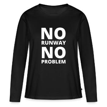 No Runway No Problem - Women's Premium Organic Long Sleeve Shirt - black - Front - Julia (174cm)