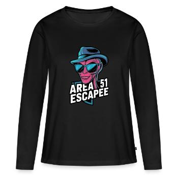 Évadé de la zone 51 - T-shirt manches longues Premium bio Femme - noir - Devant - Julia (174cm)