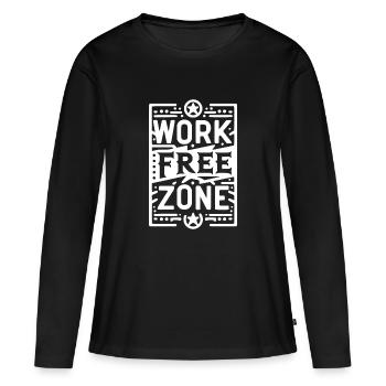 Arbeitsfreie Zone - Frauen Premium Bio Langarmshirt - Schwarz - Vorne - Julia (174cm)