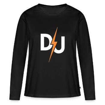 DJ Power Donner - Frauen Premium Bio Langarmshirt - Schwarz - Vorne - Julia (174cm)