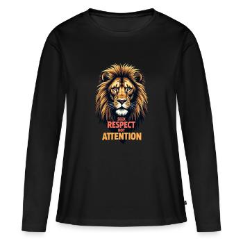 Seek Respect Not Attention - Women's Premium Organic Long Sleeve Shirt - black - Front - Julia (174cm)
