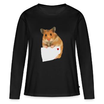 Note de hamster pour personnaliser le texte de la note - T-shirt manches longues Premium bio Femme - noir - Devant - Julia (174cm)