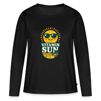 Vitamin Sun - Strand - Vitamin Sun 3D Kawaii - Frauen Premium Bio Langarmshirt - Schwarz - Vorne - Julia (174cm)