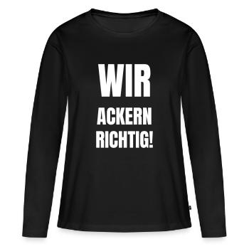 We're really ploughing! - Women's Premium Organic Long Sleeve Shirt - black - Front - Julia (174cm)
