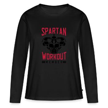bodybuilder spartan fitness spartiate - T-shirt manches longues Premium bio Femme - noir - Devant - Julia (174cm)