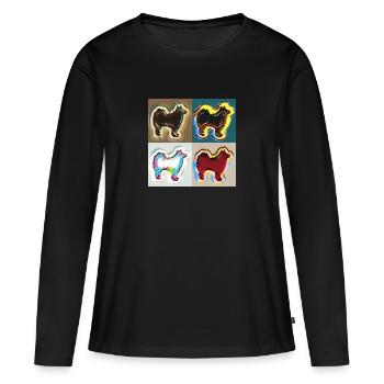 Finnische Lapphund Goodies & Zubehör - Frauen Premium Bio Langarmshirt - Schwarz - Vorne - Julia (174cm)