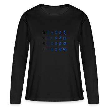Greek alphabet - Women's Premium Organic Long Sleeve Shirt - black - Front - Julia (174cm)