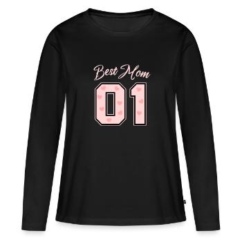 Best Mom 01 - Mother's Day - Gift - Women's Premium Organic Long Sleeve Shirt - black - Front - Julia (174cm)