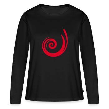 Idée cadeau rouge motif rouge - T-shirt manches longues Premium bio Femme - noir - Devant - Julia (174cm)