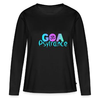 Goa Psytrance - T-shirt manches longues Premium bio Femme - noir - Devant - Julia (174cm)