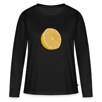 lemon - Women's Premium Organic Long Sleeve Shirt - black - Front - Julia (174cm)