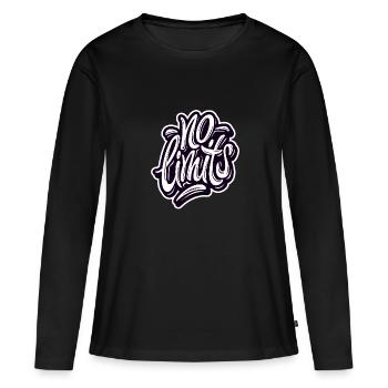 AUCUNE LIMITE Imprimer - T-shirt manches longues Premium bio Femme - noir - Devant - Julia (174cm)