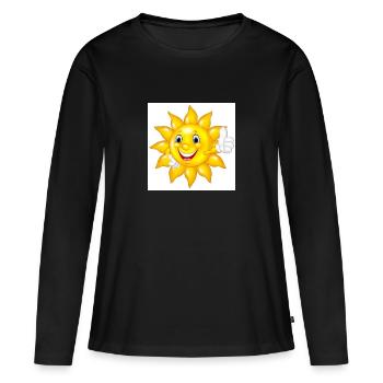 soleil soleil paradis - T-shirt manches longues Premium bio Femme - noir - Devant - Julia (174cm)