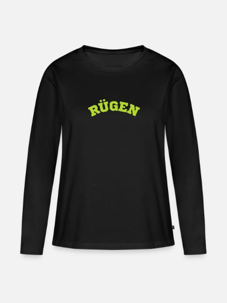 Rügen - Frauen Premium Bio Langarmshirt - Schwarz