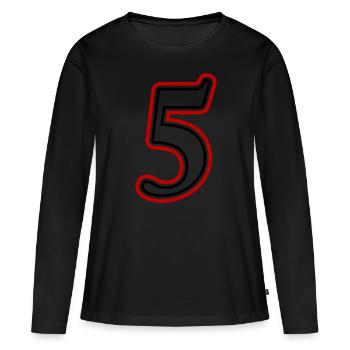 5 Numéro de numéro - T-shirt manches longues Premium bio Femme - noir - Devant - Julia (174cm)