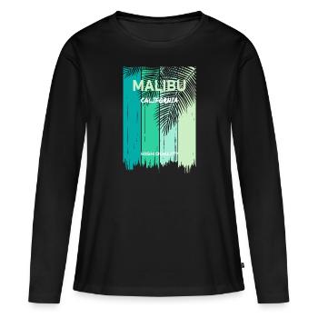 Malibu T-Shirt - T-shirt manches longues Premium bio Femme - noir - Devant - Julia (174cm)
