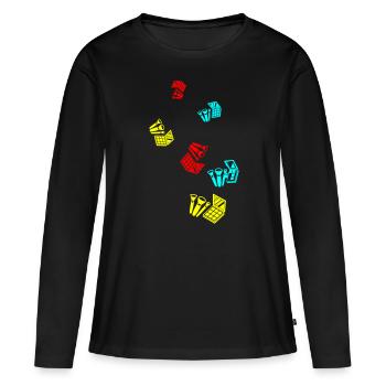 Make Up Kosmetik Icon - Frauen Premium Bio Langarmshirt - Schwarz - Vorne - Julia (174cm)
