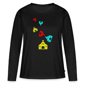Kirche glaube - Frauen Premium Bio Langarmshirt - Schwarz - Vorne - Julia (174cm)
