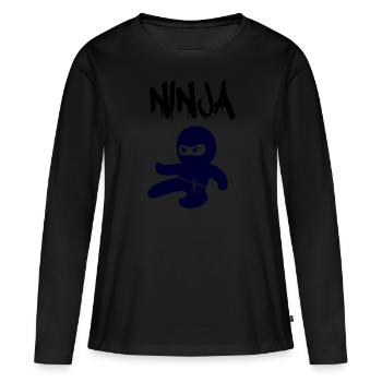 Ninja - T-shirt manches longues Premium bio Femme - noir - Devant - Julia (174cm)