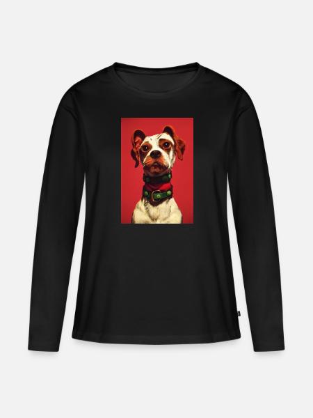 Punk Hund Rot - Frauen Premium Bio Langarmshirt - Schwarz