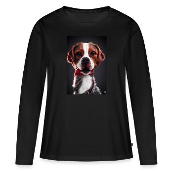 Dog Portrait - Women's Premium Organic Long Sleeve Shirt - black - Front - Julia (174cm)