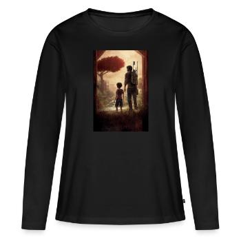 Jeu Ellie Joel Dernier Nathan Sarah - T-shirt manches longues Premium bio Femme - noir - Devant - Julia (174cm)