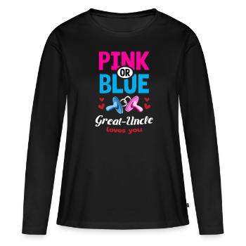 Le grand-oncle rose ou bleu vous aime Le genre révèle - T-shirt manches longues Premium bio Femme - noir - Devant - Julia (174cm)