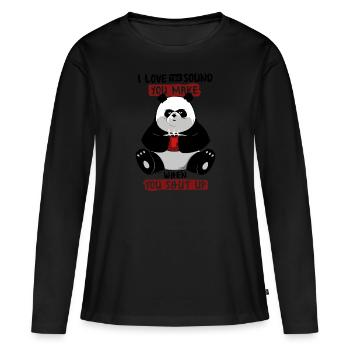 I love the sound you make when you shut up - T-shirt manches longues Premium bio Femme - noir - Devant - Julia (174cm)