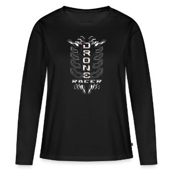 Drone Drones Drone Flight Drone Pilot - T-shirt manches longues Premium bio Femme - noir - Devant - Julia (174cm)