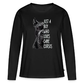 Cane corso - T-shirt manches longues Premium bio Femme - noir - Devant - Julia (174cm)