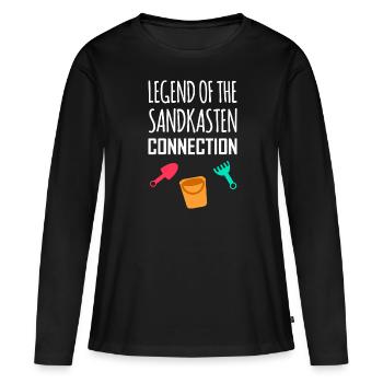 Legend Sandbox - T-shirt manches longues Premium bio Femme - noir - Devant - Julia (174cm)