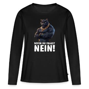avant que vous ne demandiez à aucun jaguar - T-shirt manches longues Premium bio Femme - noir - Devant - Julia (174cm)