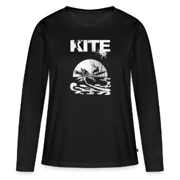 Kitesurfing - Frauen Premium Bio Langarmshirt - Schwarz - Vorne - Julia (174cm)