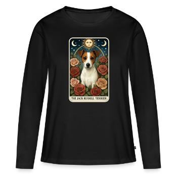 Jack Russell Terrier - Frauen Premium Bio Langarmshirt - Schwarz - Vorne - Julia (174cm)