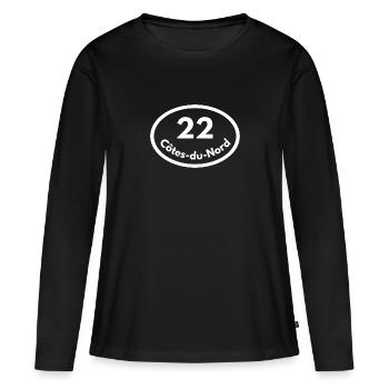 côtes du nord - T-shirt manches longues Premium bio Femme - noir - Devant - Julia (174cm)