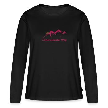interessanter weg 2-farbig - Frauen Premium Bio Langarmshirt - Schwarz - Vorne - Julia (174cm)