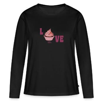 Love, Muffin, Frosted Happiness - Women's Premium Organic Long Sleeve Shirt - black - Front - Julia (174cm)